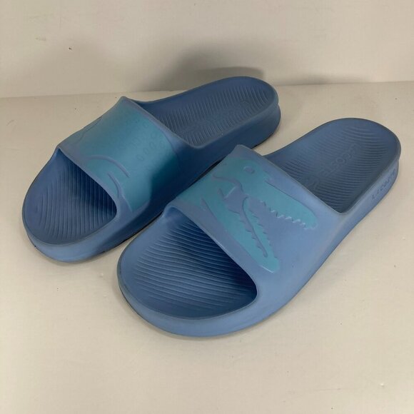 Lacoste Croco 2.0 Light Blue Pool Slip On Sandals Men's US 8 Water Ready Slides - Picture 1 of 12